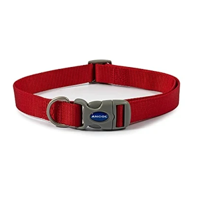 Image de Ancol Viva Collier réglable Rouge, Taille 5 9/L, Convient pour Tour de Cou 45 70 cm, Ajustement Rapide, léger, résistant aux intempéries