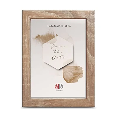 Image de aFFa frames, Hekla, Cadre photo MDF, facile à nettoyer, rectangle, avec façade en verre acrylique, chêne clair, 18x24 cm