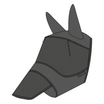 Image de EQUITHÈME Masque Anti Mouches Soft UV protection Avec Filet Nez Noir
