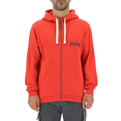 Image de JEEP O102570 R699 J Man Hooded Sweatshirt Full Zip The Spirit of Adventure Small Print J22W Mars Red/Black S