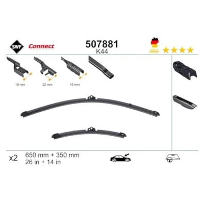 Image de Balai d&#039;essuie glace Swf 507881 avant plat avec spoiler RENAULT: Clio 4, Captur, Captur II