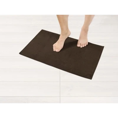 Image de Hammetex Tapis de bain antidérapant 100 % coton 1200 g/m² 43 x 61 cm Pour salle et WC Absorbant Séchage rapide Lavable Gris clair