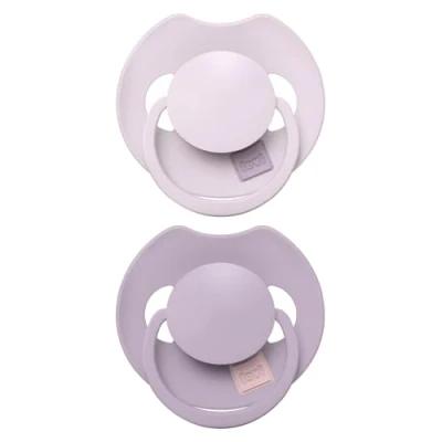 Image de Difrax LOVI Sucette Dynamique 0 à 6 Mois Rose Clair &amp; Violet 2 Pièces Facile Accepter, Sans BPA, Silicones de haute qualité et durables