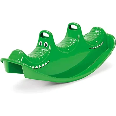 Image de Dantoy Bascule Rocking Horse pour 3 personnes Places Les Enfants de 1,5 à 5 ans Activité et motricité Bonne prise en main Stable Sécurisé Crocodile Vert