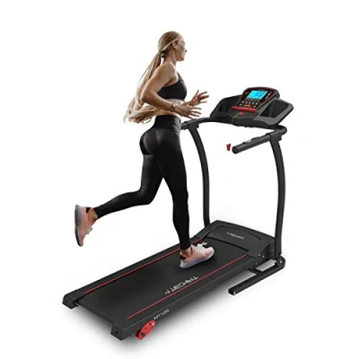 Image de Techfit MT125 Tapis de Course Motorisé Electrique, Système Pliage Hydraulique, 2.5 HP, Surface Roulement 1200x400mm, Support Tablette, Bluetooth, Lecteur MP3, USB