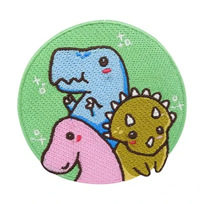 Image de Finally Home Écusson rond pour enfant À repasser Dinosaures Patchs à T Rex coudre Triceratops