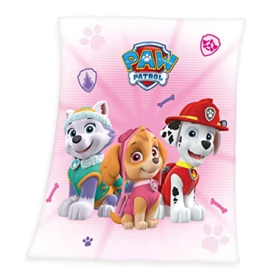 Image de Herding La Pat&#039; Patrouille Plaid Confortable, 130 x 160 cm, Polyester Tout Doux, Rose