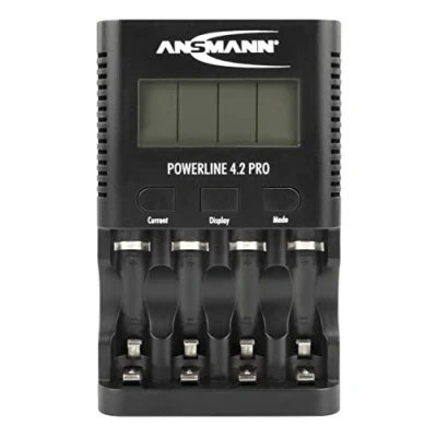Image de ANSMANN Chargeur de Piles Powerline 4.2 Pro (1 PCE) pour 1 à 4 Rechargeables NiMH AA et AAA Automatique avec 5 programmes Charge