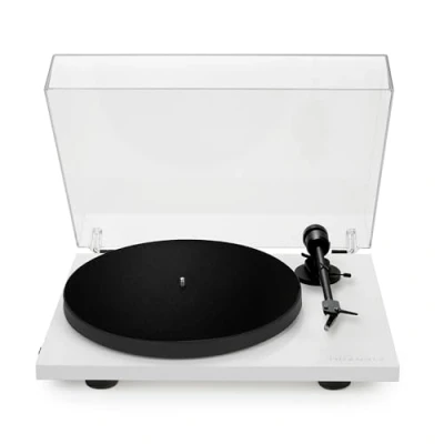 Image de Triangle Platine Vinyle Lunar 1 Manuelle 33/45 Tours à Entrainement par Courroie Cellule OM 5E intégrée 420 x 112 330 mm Blanc