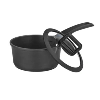 Image de N8WERK Casserole en Fonte d&#039;aluminium dans l&#039;édition Midnight 18 cm Affichage de la température avec Changement Couleur Tous Types poêles, également à Induction Triple étanchéité