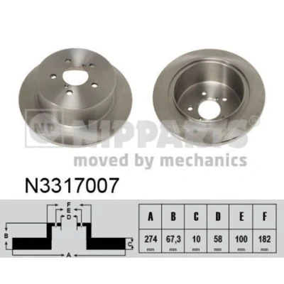 Image de Disque de frein NIPPARTS N3317007
