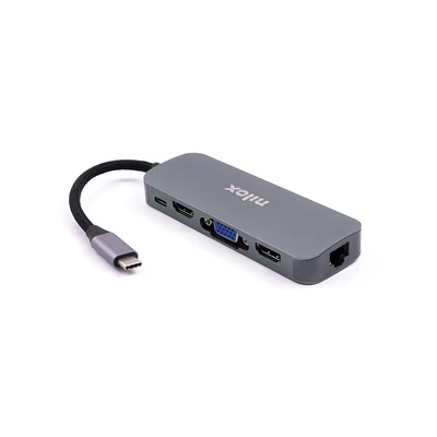 Image de Nilox DOCKING STAT HDMI VGA PD ETH 3USB Station d&#039;accueil USB 3.2 Gen 1 (3.1 1) Type C Aluminium Neuf