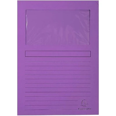 Image de Exacompta Réf. 50101E Paquet de 100 chemises à fenêtre sans plastique Forever® 120 g/m² couleurs vives 100% recyclées et certifiées Ange Bleu dimensions 22x31cm pour format A4 couleur lilas