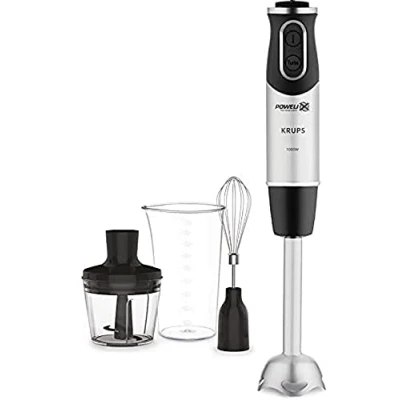 Image de Krups HZ6568 Steffen Henssler Special Edition Avec fouet, hachoir 500 ml, verre doseur 800 ml 1000 W 4 couteaux extra tranchants Technologie Powelix Acier inoxydable/gris foncé