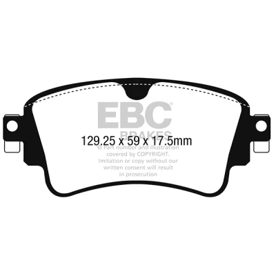 Image de EBC Brakes DP42254R Jeu de plaquettes frein Essieu arrière AUDI: Q5, A5 B8 Coupe, A6 C7 Avant, VOLKSWAGEN: Touareg III