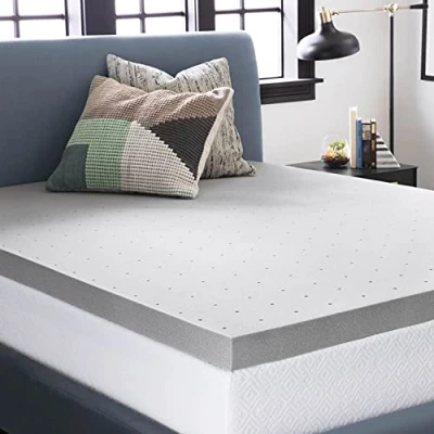 Image de LUCID Surmatelas en Mousse à mémoire de Forme Charbon Bambou 7,5 cm Actif Respirant, lit Simple (90 x 190 cm)