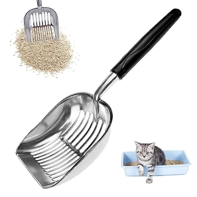 Image de GmeDhc Pelle à Llitière pour Chat, Litière Lapin, Cat Litter Scoop, en Aluminium Chat de Qualité Supérieure Durable Nettoyage Plus Facile Les Chatons