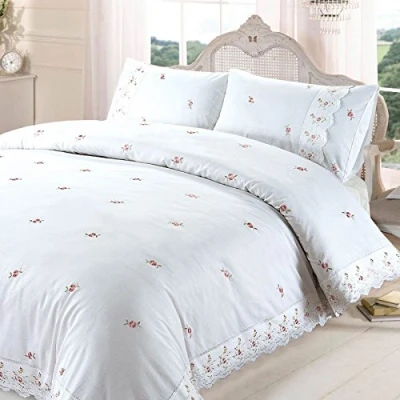 Image de Rapport Sophie Parure de lit King Size Blanc, Polyester et Coton, 230 x 220 1 cm
