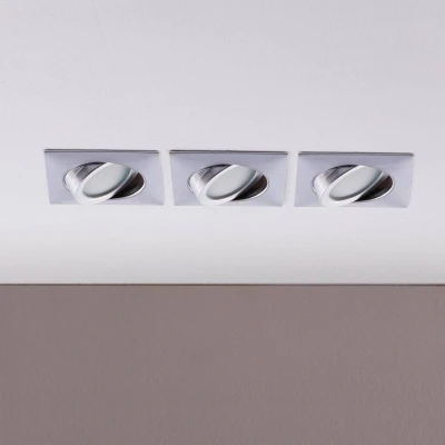 Image de Lindby Lampe encastrable chromée LED, angulaire, x3