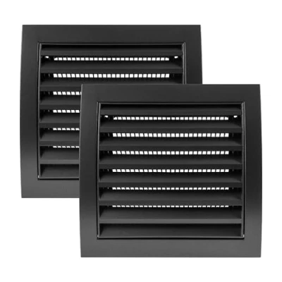 Image de Vent Systems Lot de 2 couvercles d&#039;aération plats 10,2 x cm, anthracite pour aérations sèche linge et tuyaux d&#039;échappement salle bain, housse à persiennes