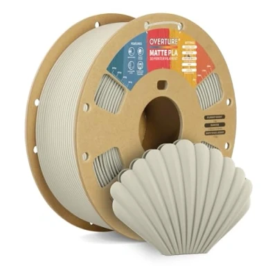Image de OVERTURE Filament PLA Matte 1.75mm, 1kg(2,2lbs) Neatly Wound Surface Mate Filaments pour Imprimante 3D FDM, Précision dimensionnelle +/ 0,02 mm (Matte Beige)