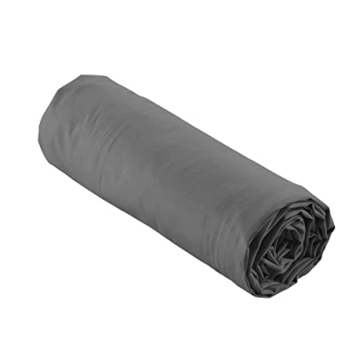 Image de douceur d&#039;intérieur, Drap Housse (90 x 190 cm) Percaline Acier, Percale de Coton