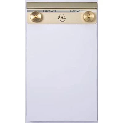 Image de Exacompta Réf. 12113E 1 Bloc de bureau FAF rechargeable 170 feuilles blanches microperforées détachables Dimensions 19,7 x11,5 cm Format N 3 uni blanc
