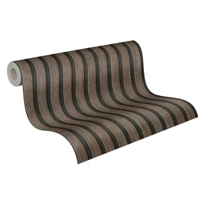 Image de A.S. Création PintWalls II 391093 Papier peint moderne en bois Effet 3D Marron Noir 10,05m x 0,53m Fabriqué Allemagne