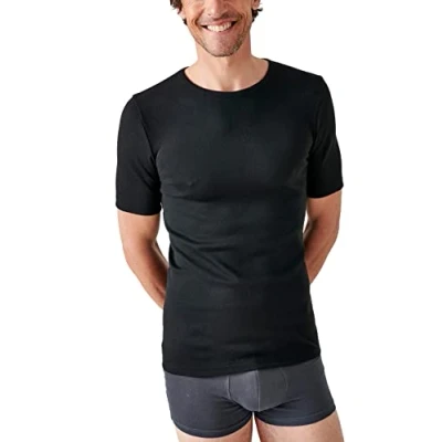 Image de Damart Manches Courtes Caraco, Homme, Taille: Small, Noir