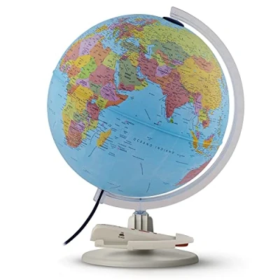 Image de Tecnodidattica Parlamondo Carte du monde interactive pour l&#039;apprentissage des enfants, éducatif avec stylo parlant en 6 langues Diamètre 30 cm