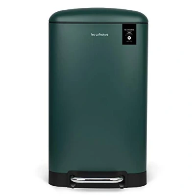 Image de Les Collectors Poubelle de Cuisine à pédale Acier inoxydable n701 Capacité 30 L, Compacte, Pratique, Seau intérieur amovible, Design, Résistante, Fermeture couvercle silencieuse, Vert Canard