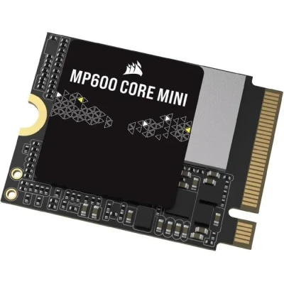 Image de Corsair MP600 Core Mini 1To M.2 NVMe PCIe x4 Gen4 2 SSD 2230 Jusqu&#039;à 5.000 Mo/s en Lecture Séquentielle QLC NAND Haute Densité pour Steam Deck, ASUS ROG Ally, Microsoft Surface Pro Noir