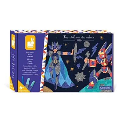 Image de Janod Les Ateliers Du Calme Paillettes Héros 3 Tableaux Kit Loisir Créatif Enfant Dès 6 ans