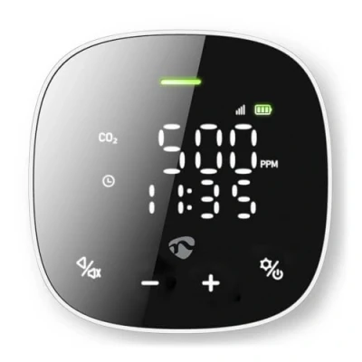 Image de SmartLife Moniteur de qualité l&#039;air Wi Fi Avec écran Dioxyde carbone (CO2) / humidité/température Android/iOS Noir/blanc