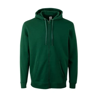 Image de Mukua SF270U Sweat à Capuche zippé, Vert Bouteille, M Mixte