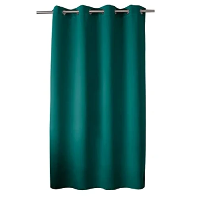 Image de ED ENJOY HOME Rideau Occultant avec Œillets argentés, Bleu Emeraude, 140x180cm, 100% Polyester, Tissu Certifié Oeko TEX, Collection Réglisse