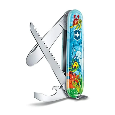 Image de Victorinox, My First Couteau de Poche Suisse, Multifonction, Léger, 9 Fonctions, Grande lame with rounded tip, Ouvre boîtes, Tournevis 5 mm