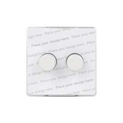 Image de Schneider Electric Ultimate Plaque plate sans vis Double variateur d&#039;intensité 2 voies, principale et basse tension, 250 W/VA, GGBGU6422CLRR, transparent avec insert blanc