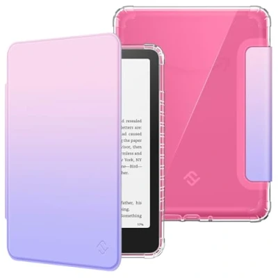 Image de FINTIE Étui pour 7&quot; Kindle Paperwhite 2024 (12e Génération) et Colorsoft Signature Edition (1re Génération), Transparent en TPU Souple Housse Veille/Réveil Auto, Ombre Fantaisie