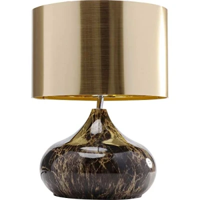 Image de Kare Design Lampe à Poser Mamo Deluxe, Marron/Or, Acier, de Table, salon, Deco Intérieure, Decoration Chambre, Couloir, Maison, 41x30x30cm (Ampoule Non Incluse)