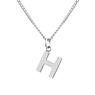 Image de GD GOOD.designs EST. 2015 Chaîne avec lettres argent Collier pour femmes toléré par la peau (pendentif A Z) I de en (H)