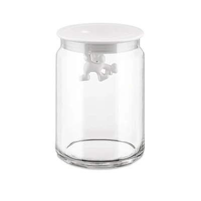 Image de Alessi Storage Jar Gianni A Little Man Holding On Tight 900 ml White