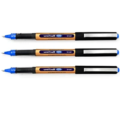 Image de uni ball Eye On Point Stay Gold UB 150 10 Lot de 3 stylos à bille encre liquide résistante l&#039;eau et la décoloration Bleu 1 mm