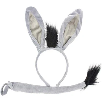 Image de Ensemble oreilles et queue d&#039;âne avec serre tête pour fête d&#039;Halloween Accessoire sur taille unique (DONKY)