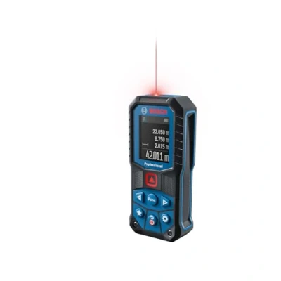 Image de Bosch Professional télémètre laser GLM 50 22 (portée : jusqu’à m, robuste, IP65, ± 1,5 mm*, 2 piles AA, dragonne, housse)