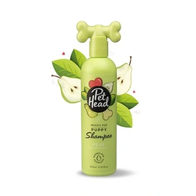 Image de PET HEAD Shampoing pour Chiot 300 ml, Mucky Puppy, Parfum Poire, Nettoie en profondeur et adoucit la fourrure, Toilettage Professionnel, Hypoallergénique, Convient aux chiots de plus 8 semaines