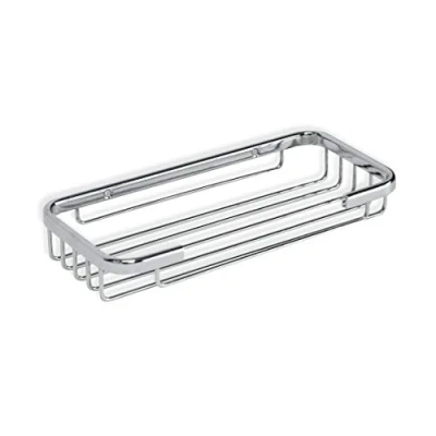 Image de TATAY Étagère douche rectangulaire Krom, 100% acier inoxydable, Laiton, Conception fonctionnelle, avec ouverture frontale, garantie 5 ans. Compatible Quick Fix. Mesures 20 x 13.5 cm