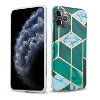 Image de Coque pour Apple iPhone 11 PRO en Marbre Or Blanc Vert Foncé No. 6 Housse de protection Étui silicone TPU avec motif mosaïque Neuf