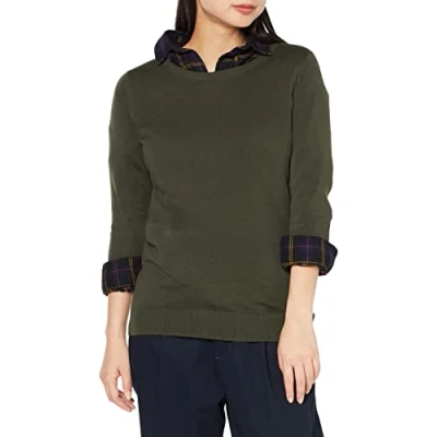Image de Amazon Essentials Pull Col Rond Léger À Manches Longues (Grandes Tailles Disponibles) Femme, Vert Olive, L