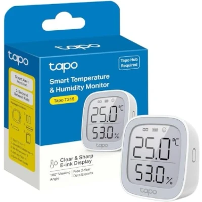 Image de Tapo Moniteur de température et d&#039;humidité connecté T315, avec écran E Ink 2,7&quot;, capteur suisse haute précision, économie d&#039;énergie, durée vie la batterie jusqu&#039;à 2 an, Hub requis